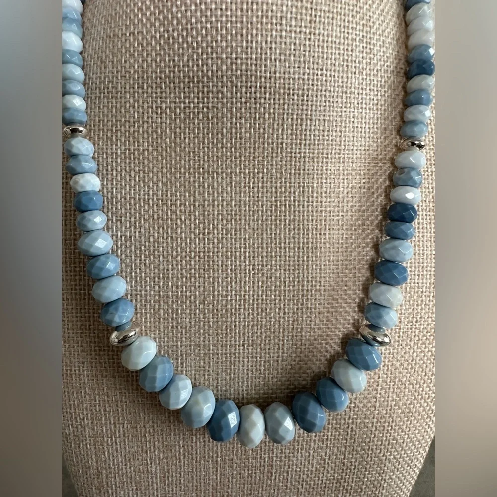 Blue Opal Bead with sterling silver accents Necklace by Jay King - Picture 6 of 13